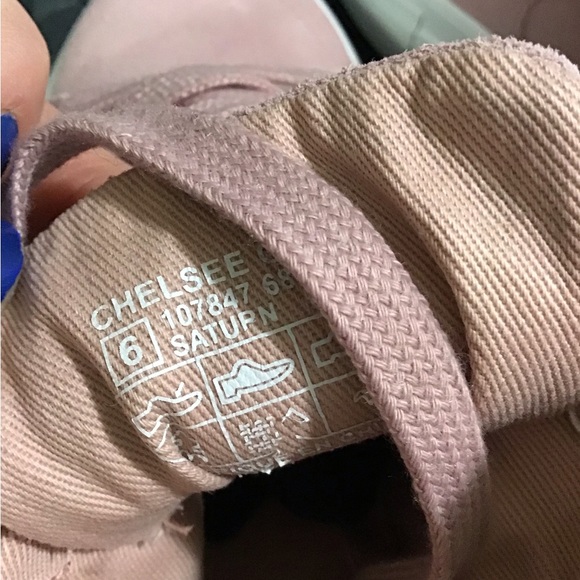 Pink leather (suede) platform sneaker boots - Picture 4 of 9